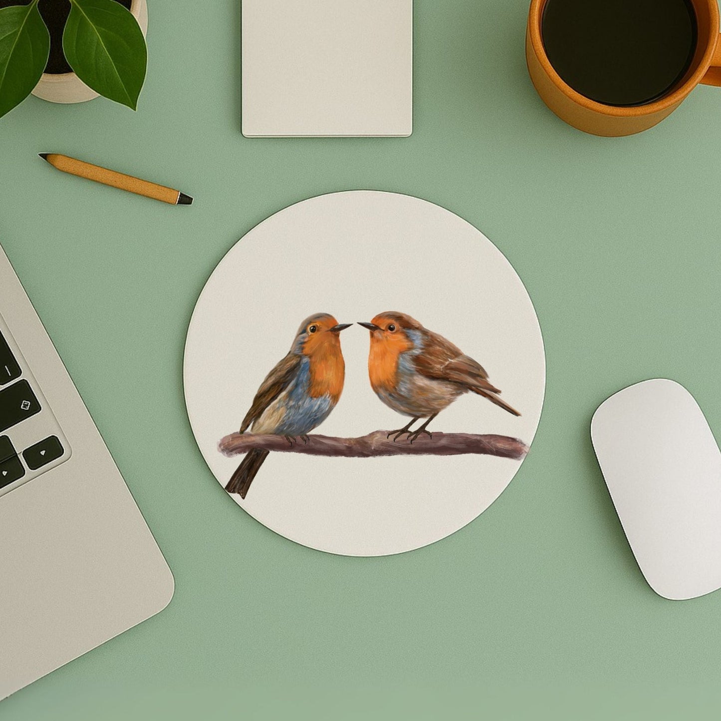 European Robin Mousepad - MerikaArt