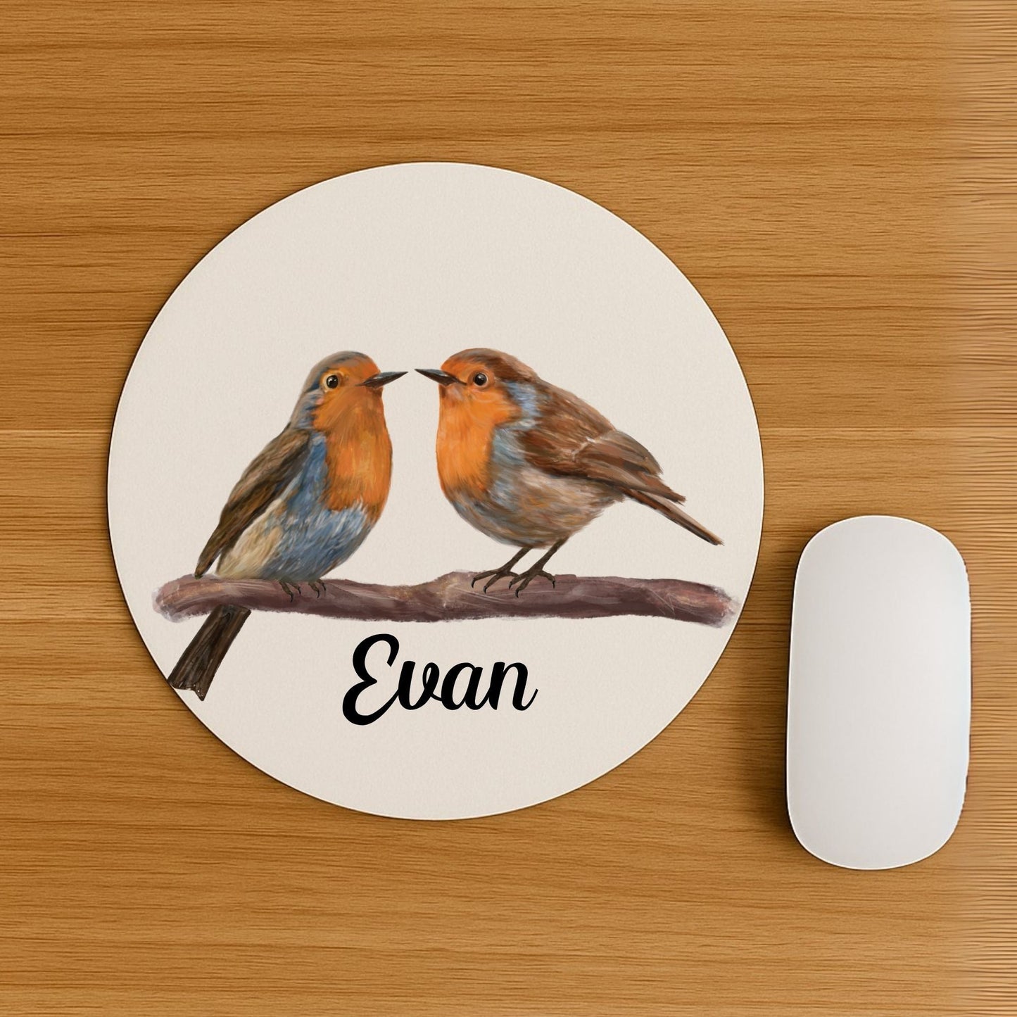 European Robin Mousepad - MerikaArt