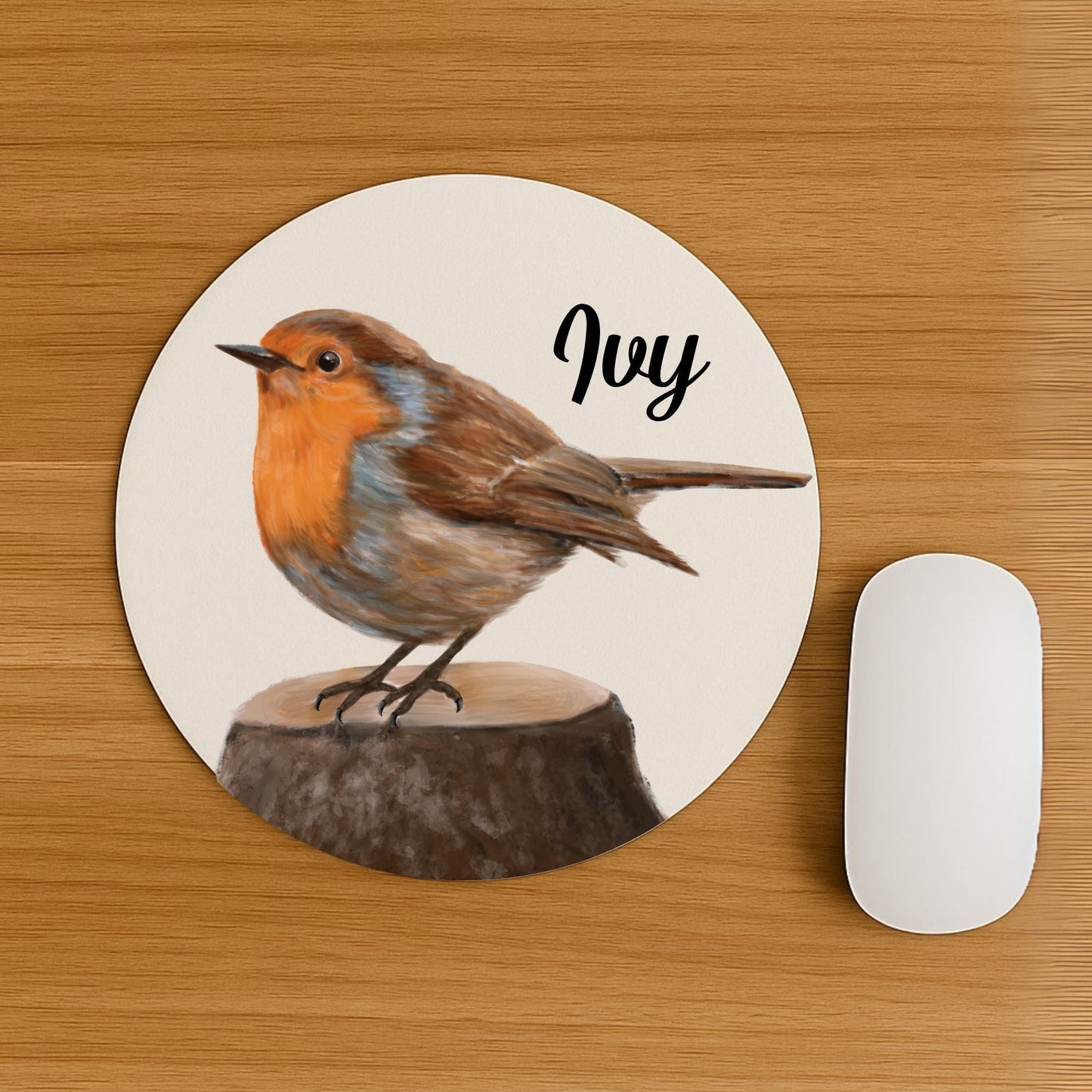 European Robin Mousepad - MerikaArt