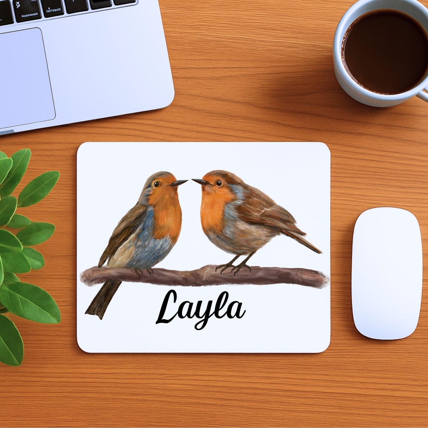 European Robin Mousepad - MerikaArt