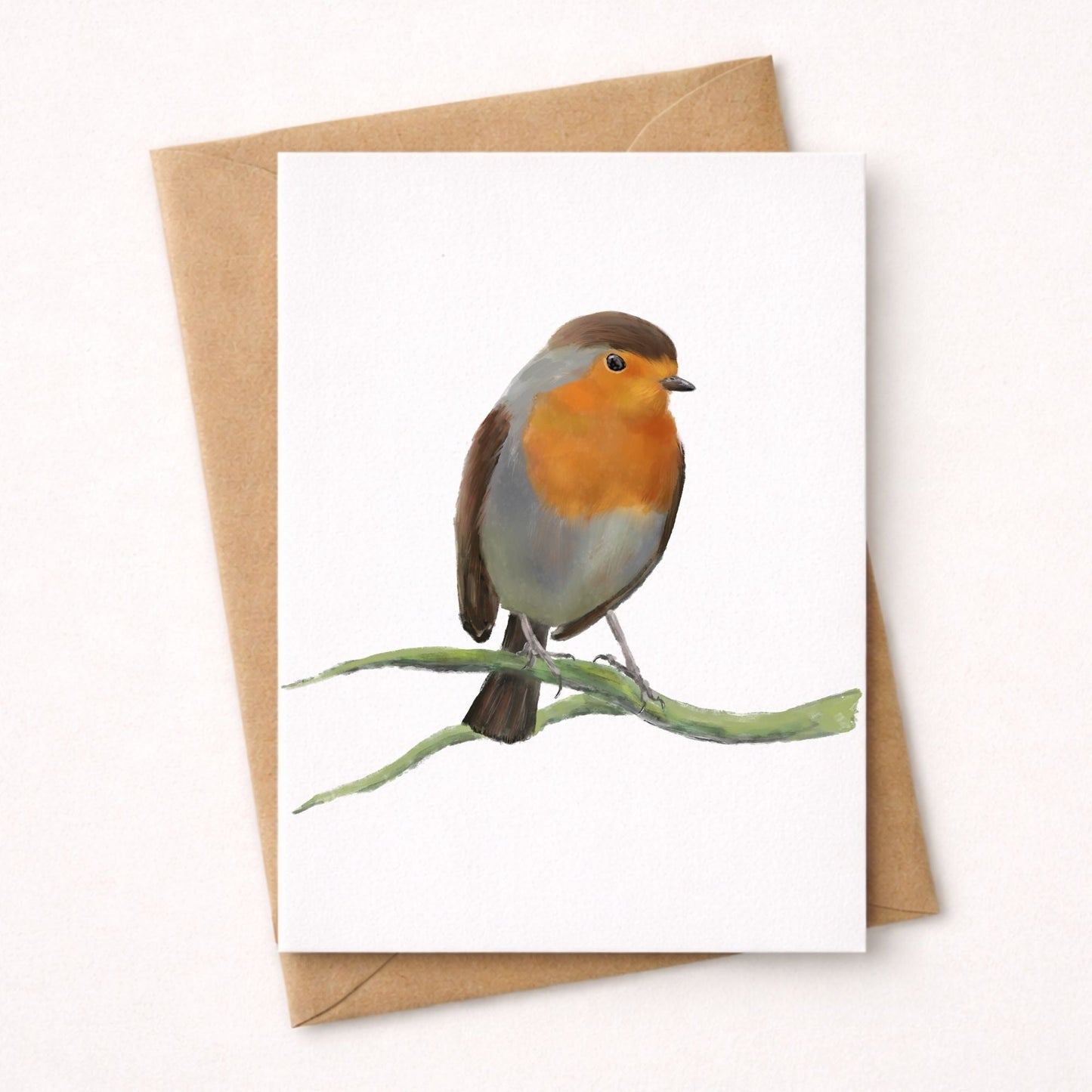 European Robin Postcard - MerikaArt