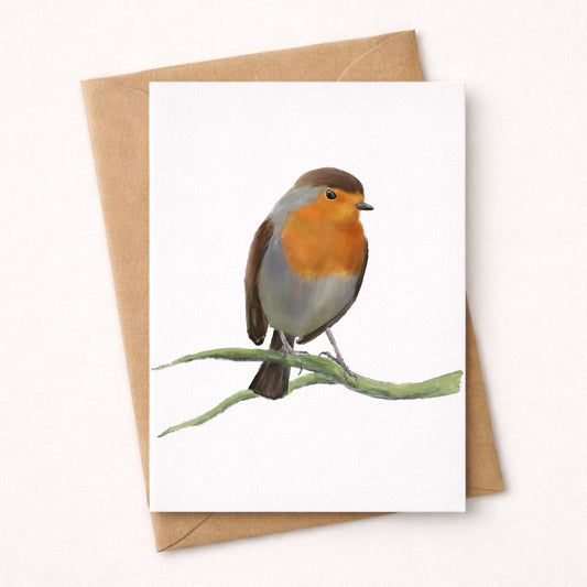 European Robin Postcard - MerikaArt