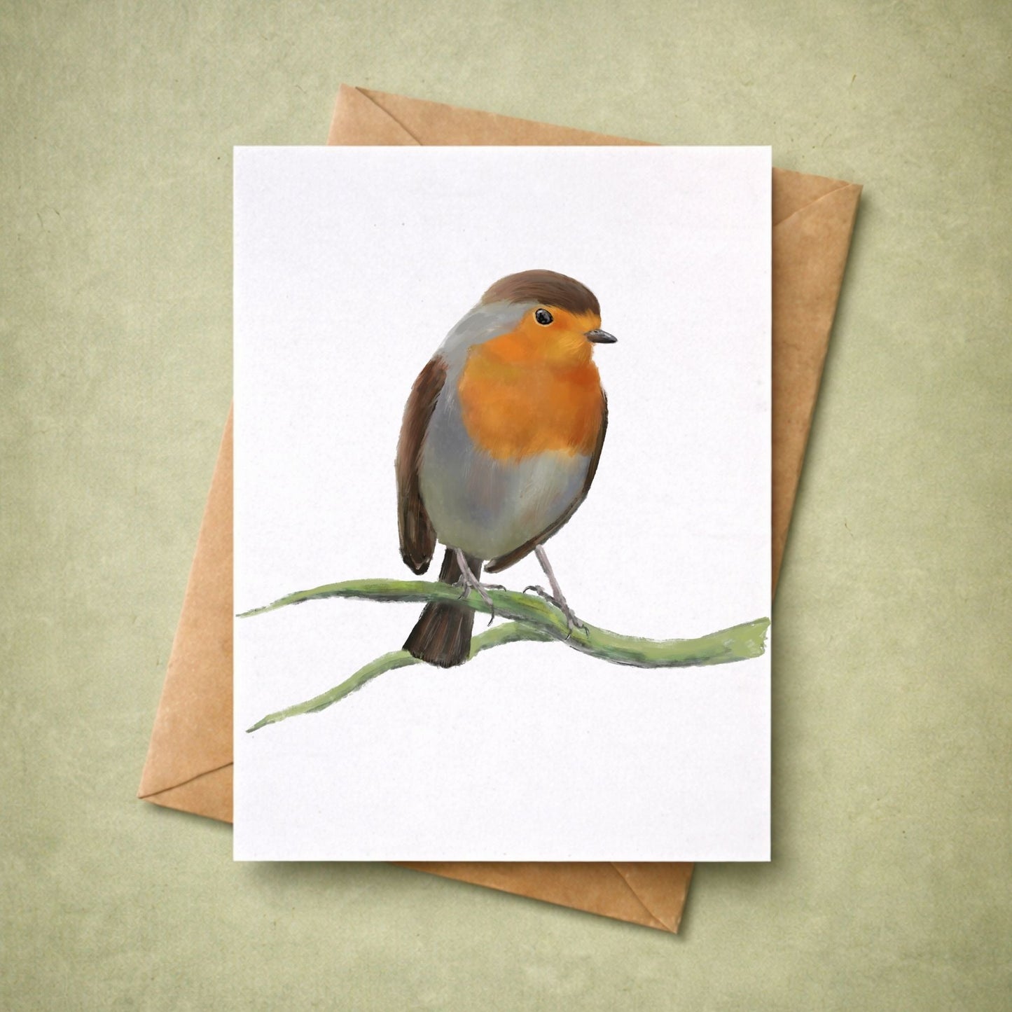 European Robin Postcard - MerikaArt