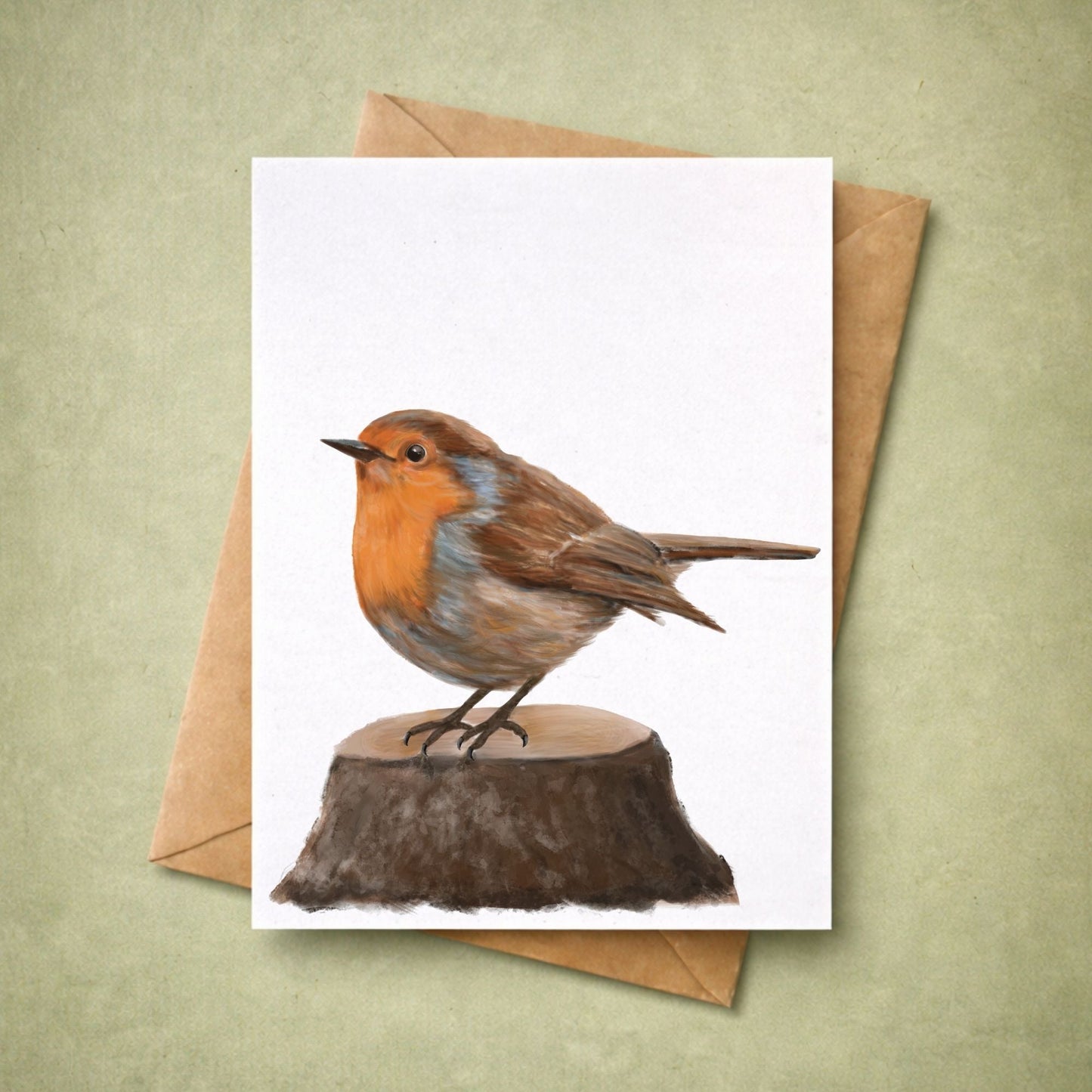 European Robin Postcard - MerikaArt