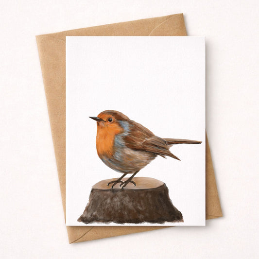 European Robin Postcard - MerikaArt