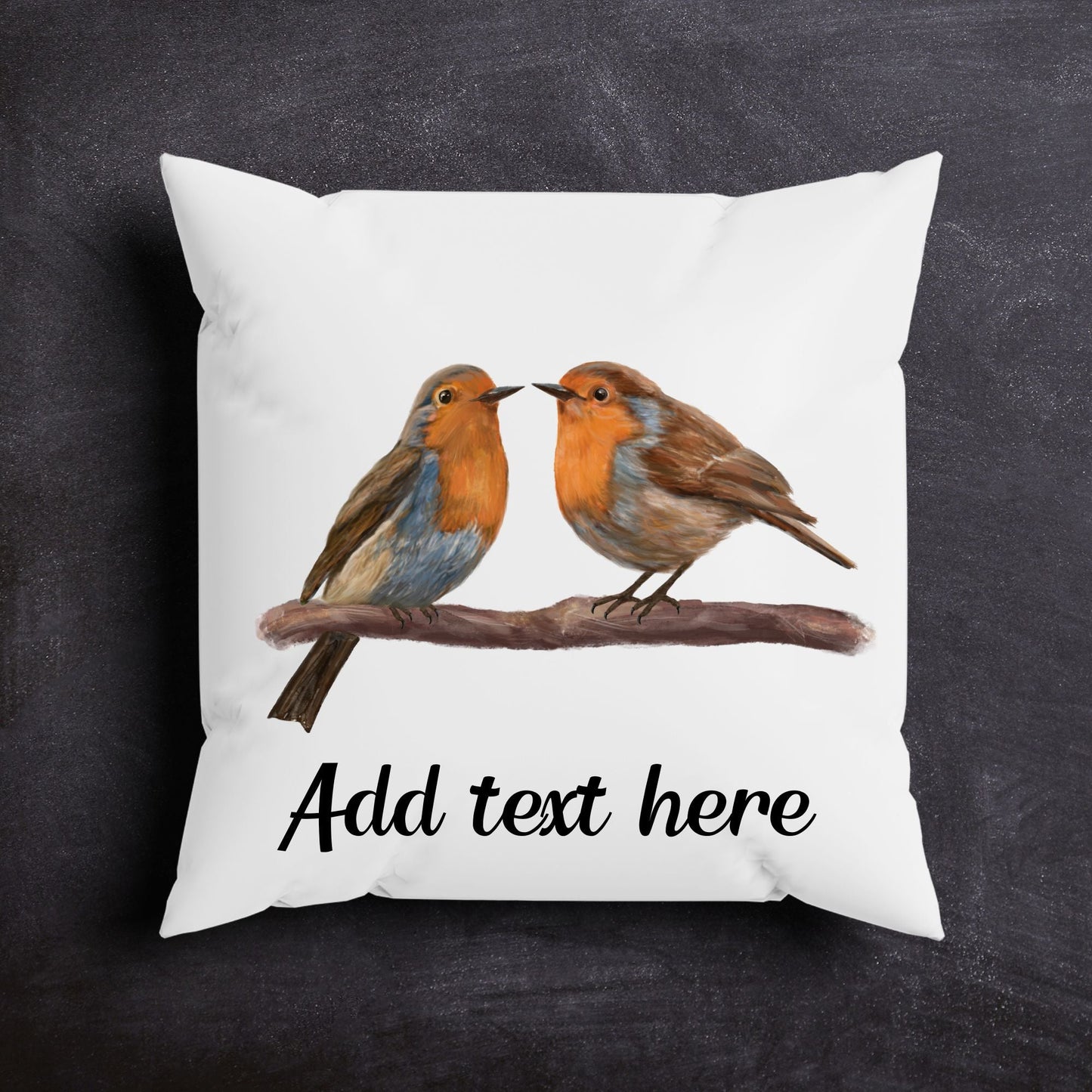 European Robins Bird Pillow - MerikaArt