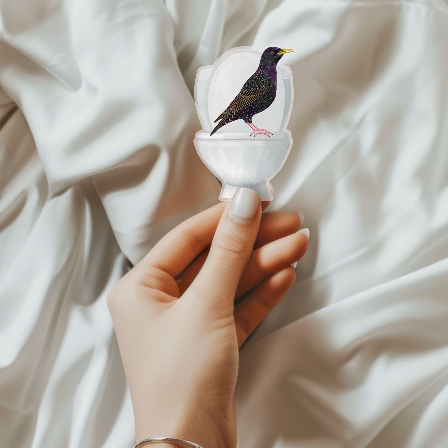 European Starling on Toilet Sticker - MerikaArt