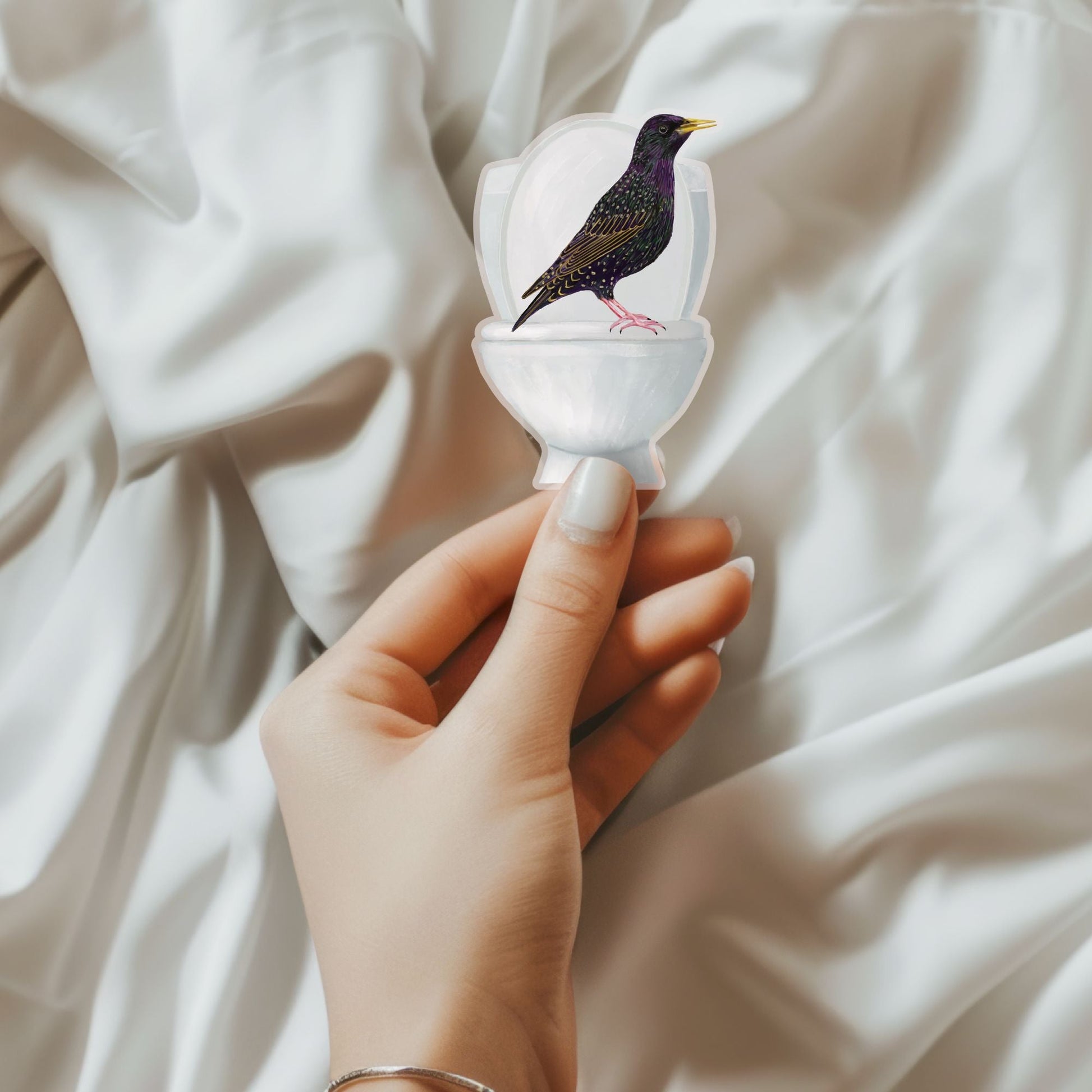 European Starling on Toilet Sticker - MerikaArt