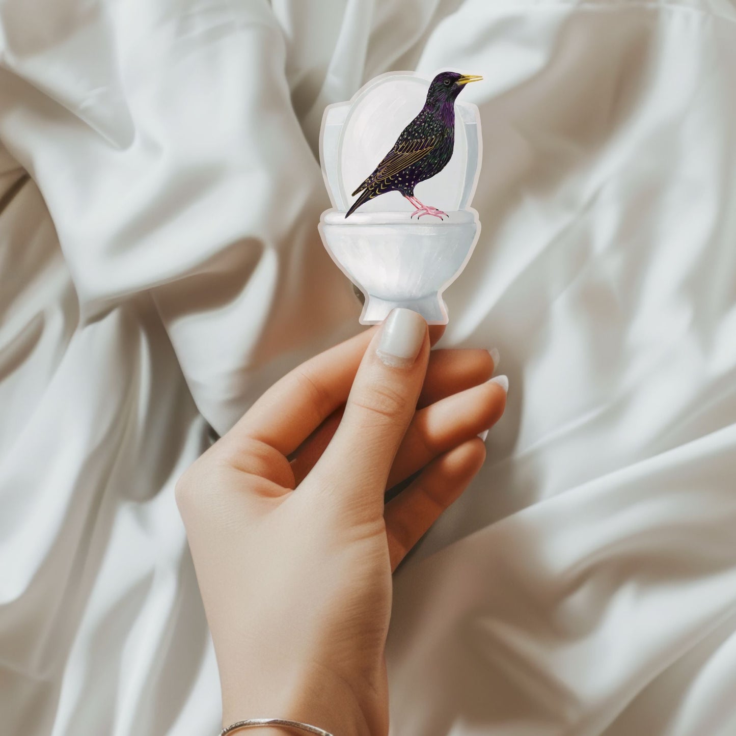 European Starling on Toilet Sticker - MerikaArt