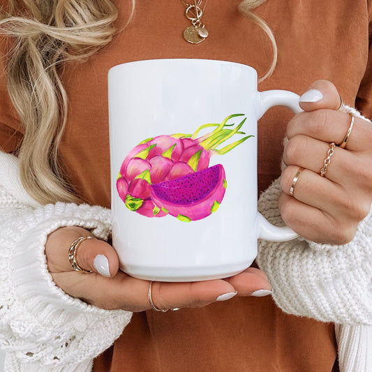 Exotic Dragon Fruit Mug with Vibrant Tropical Art - MerikaArt