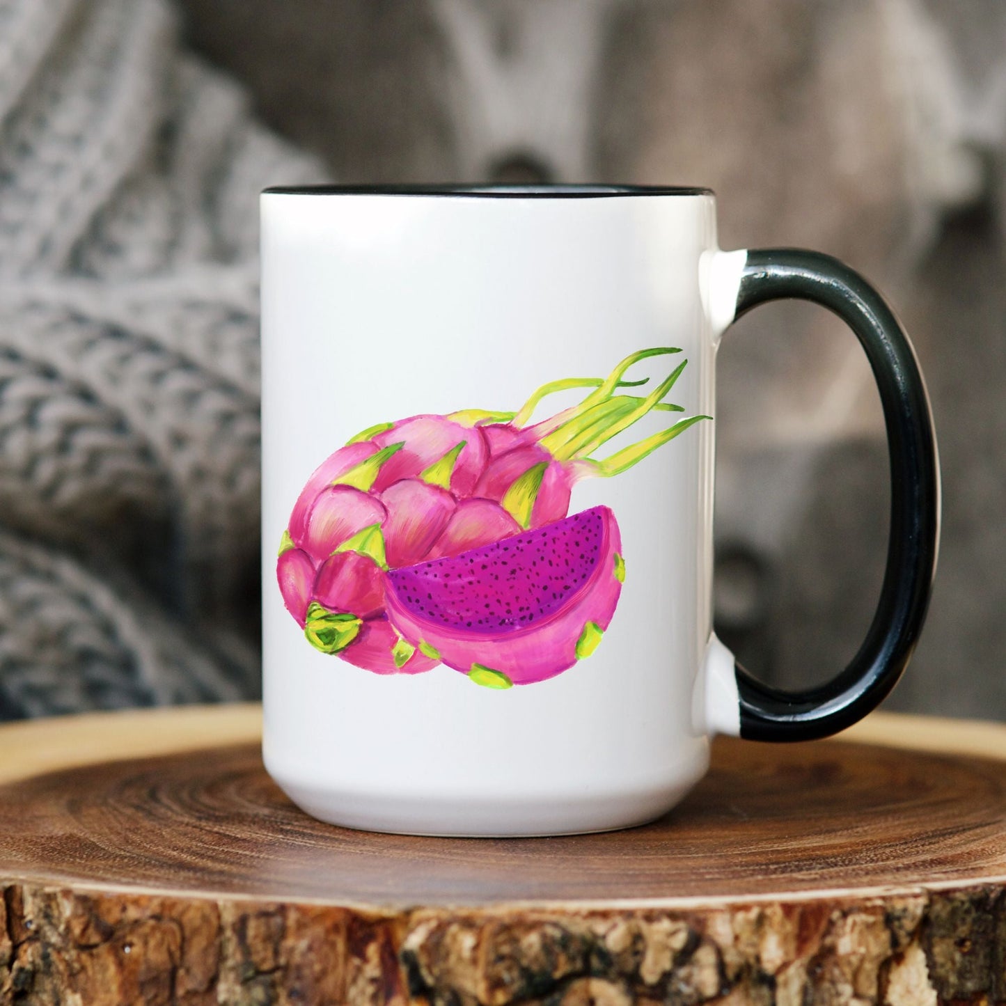 Exotic Dragon Fruit Mug with Vibrant Tropical Art - MerikaArt