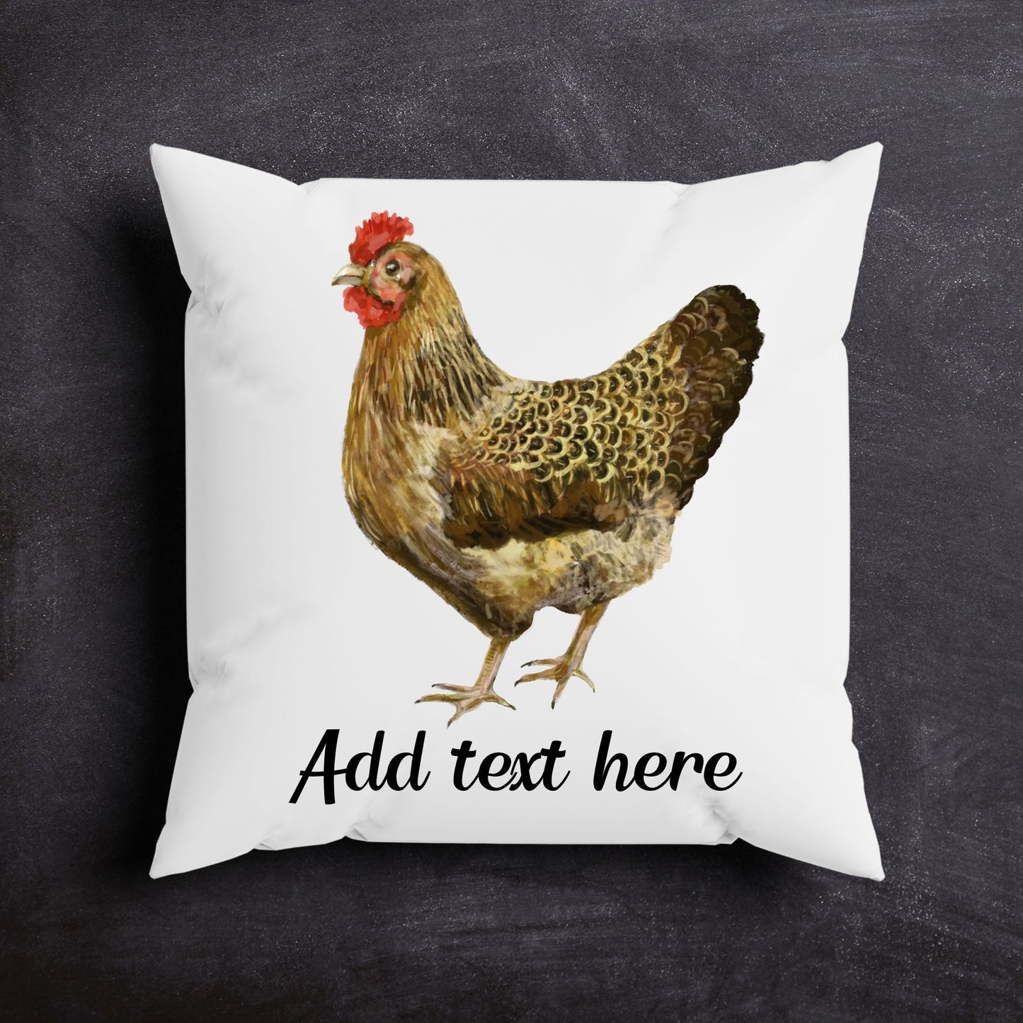 Farmhouse Hen Pillow - Rustic Nature Inspired Home Decor - MerikaArt