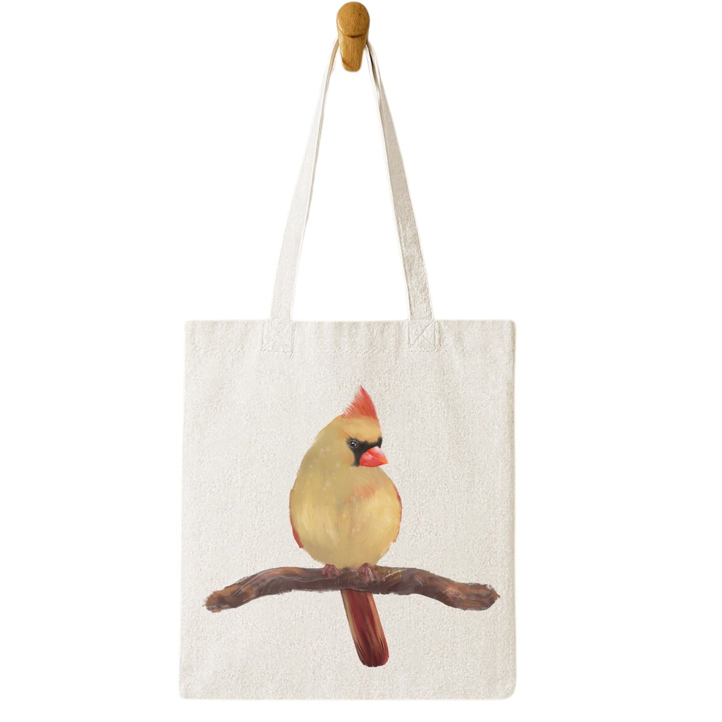 Female Cardinal Canvas Tote Bag - MerikaArt