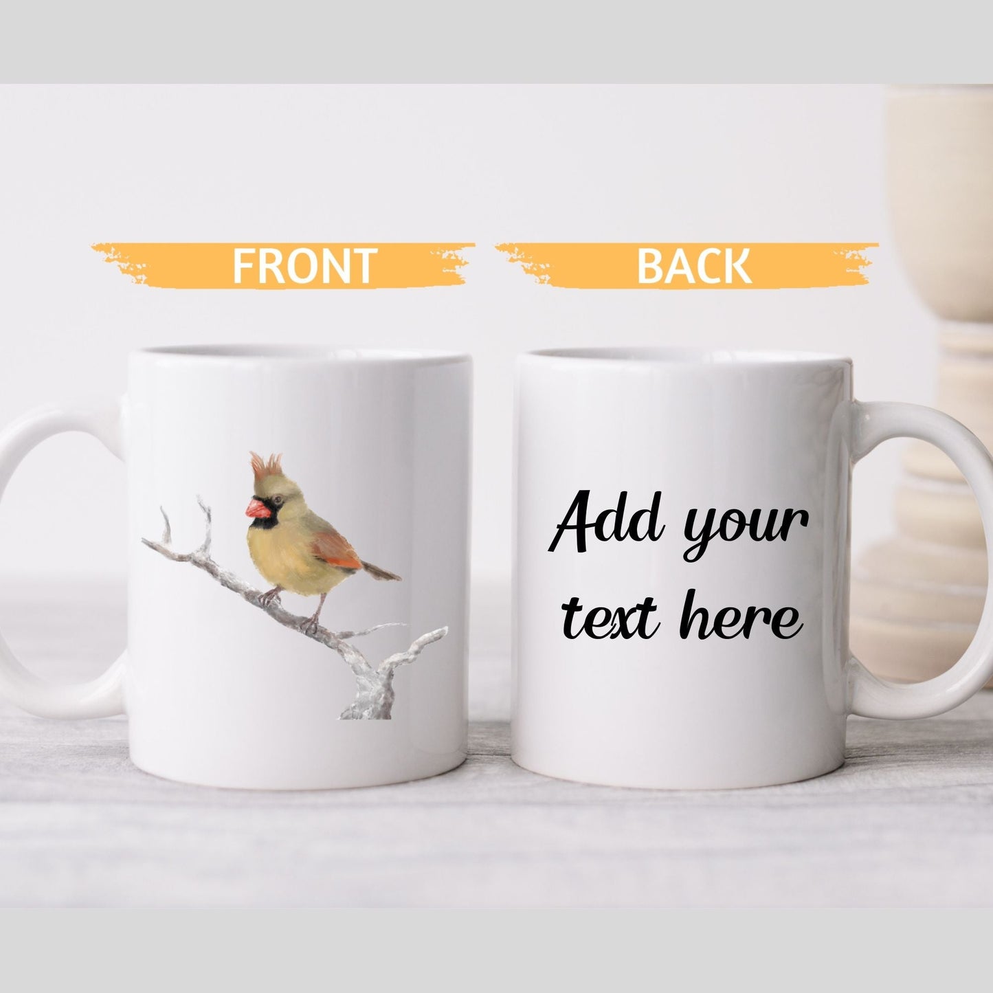 Female Northern Cardinal Mug - MerikaArt