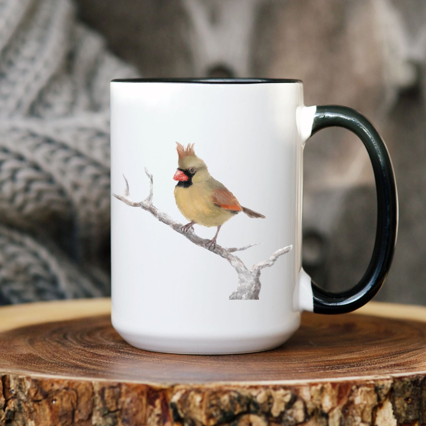 Female Northern Cardinal Mug - MerikaArt