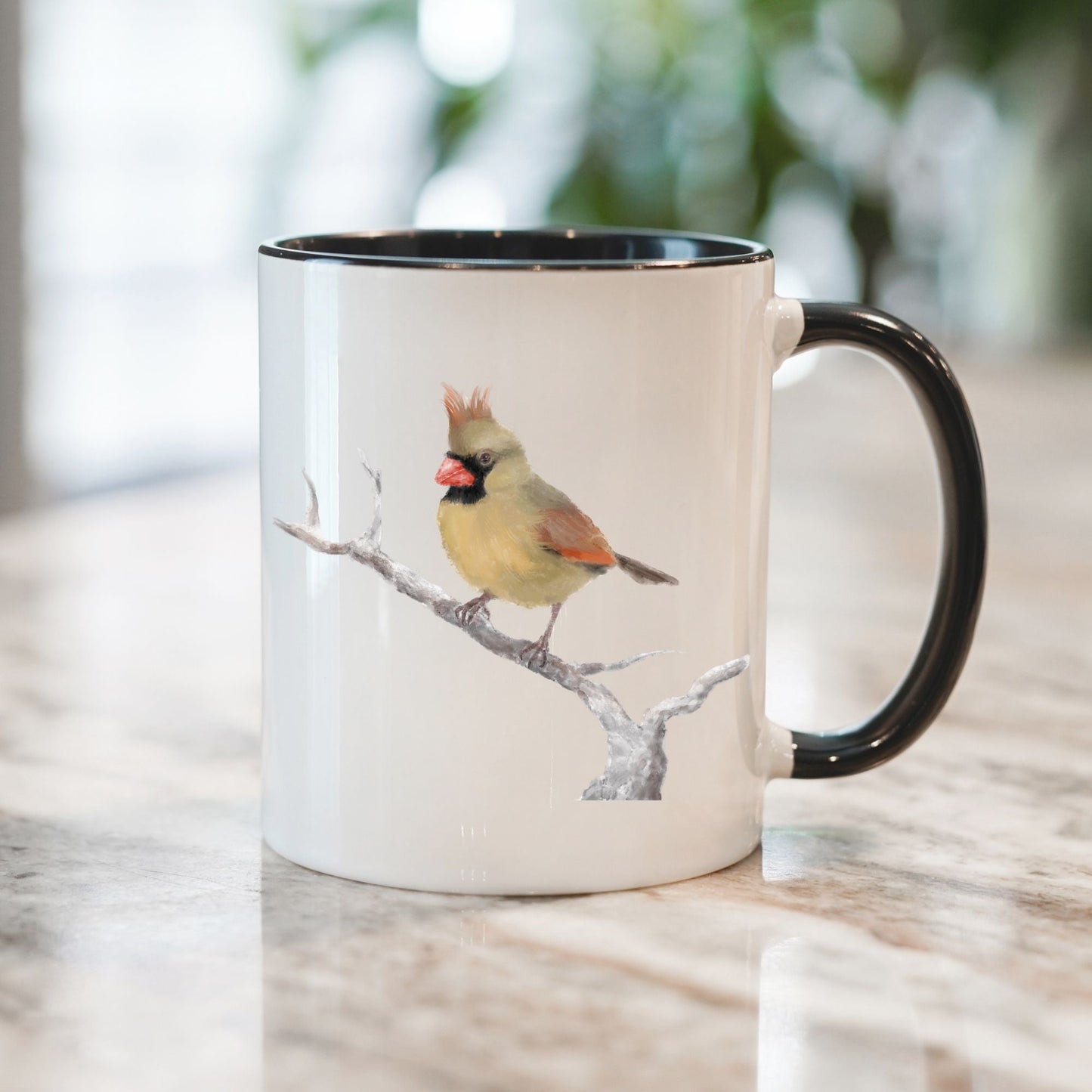 Female Northern Cardinal Mug - MerikaArt