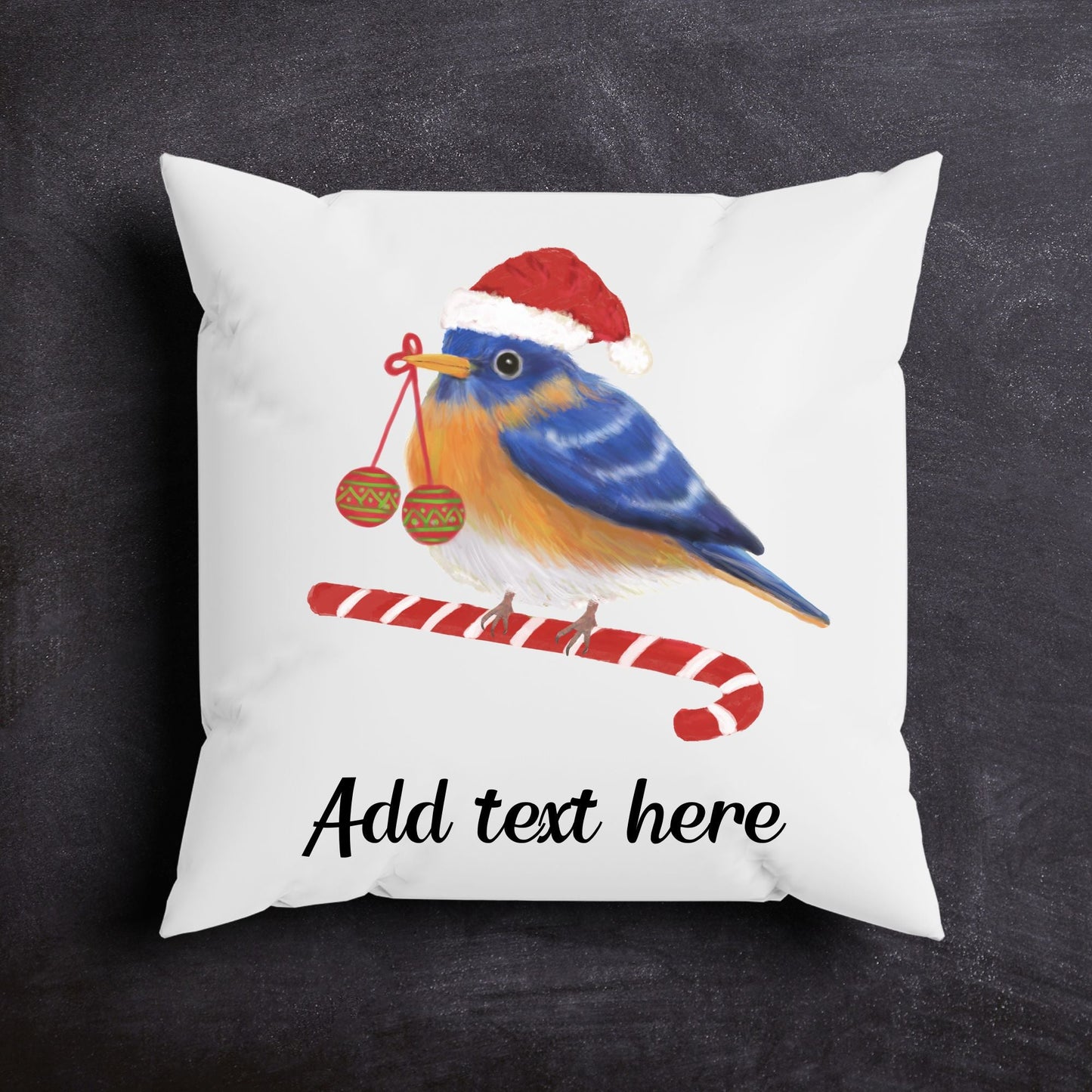 Festive Holiday Bird Pillow - Cheerful Christmas Home Decor - MerikaArt