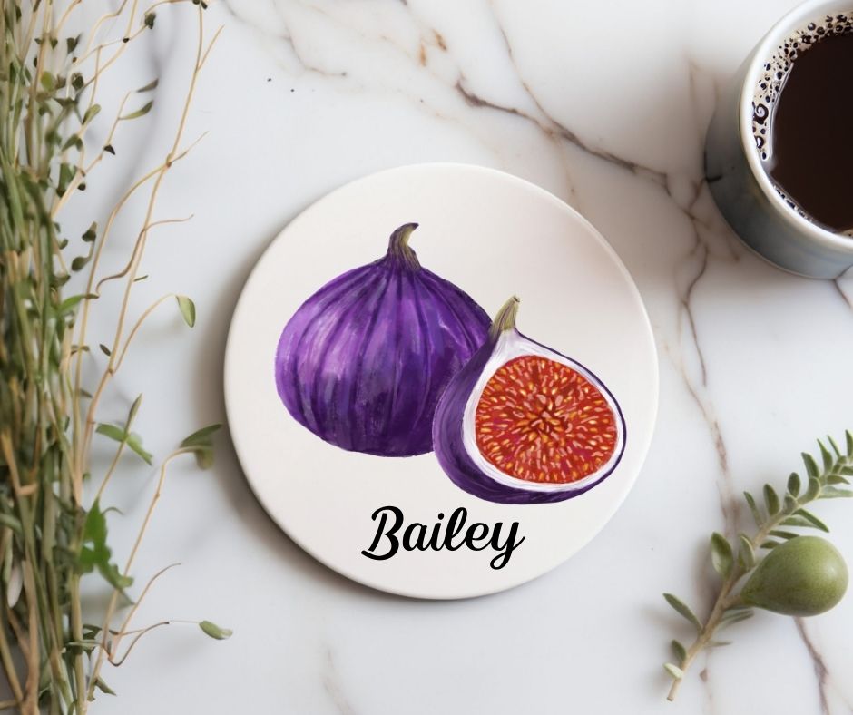 Fig Ceramic Coaster - MerikaArt