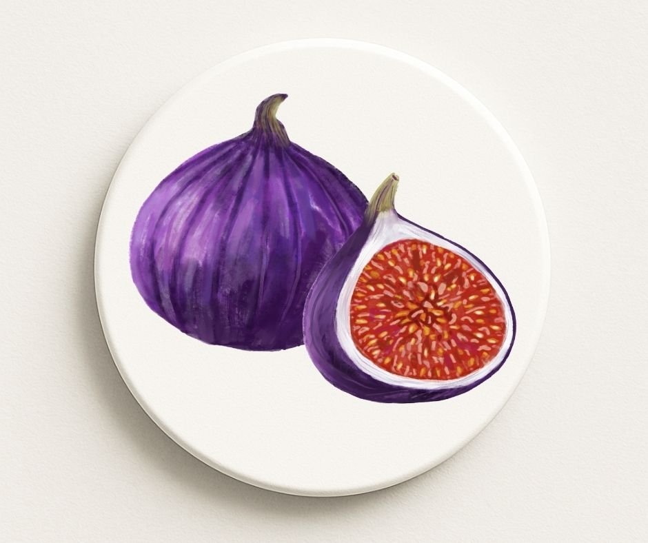 Fig Ceramic Coaster - MerikaArt