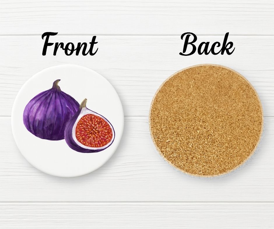 Fig Ceramic Coaster - MerikaArt