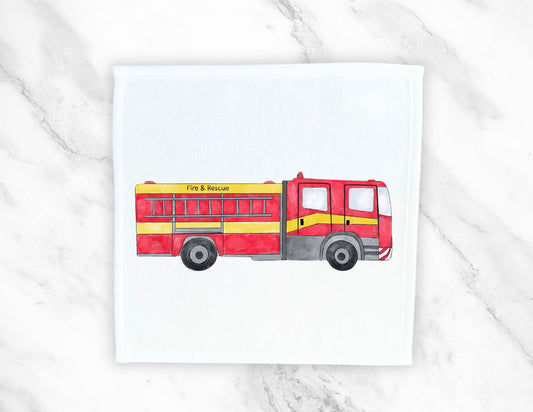 Fire & Rescue Truck Washcloth - MerikaArt