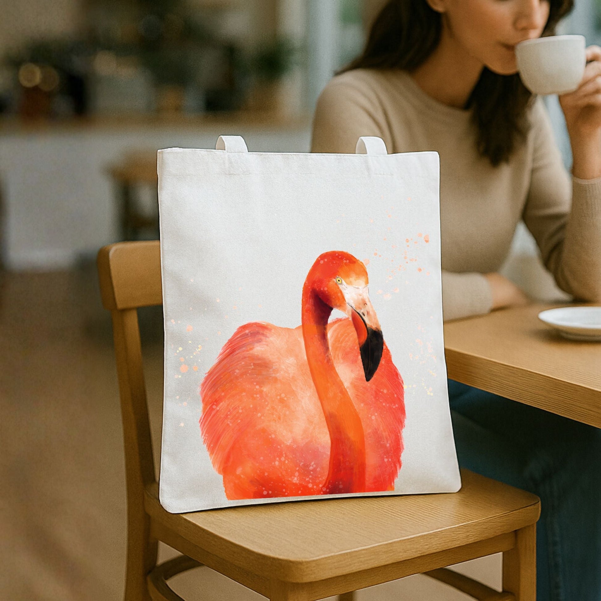 Flamingo Canvas Tote Bag - MerikaArt