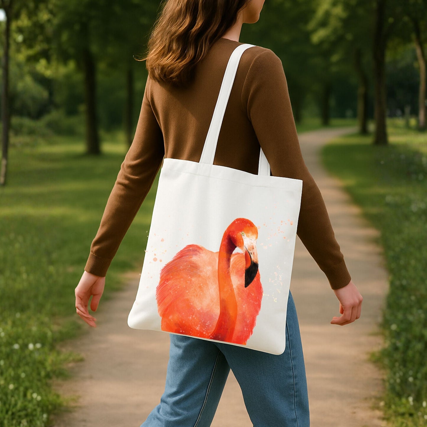 Flamingo Canvas Tote Bag - MerikaArt