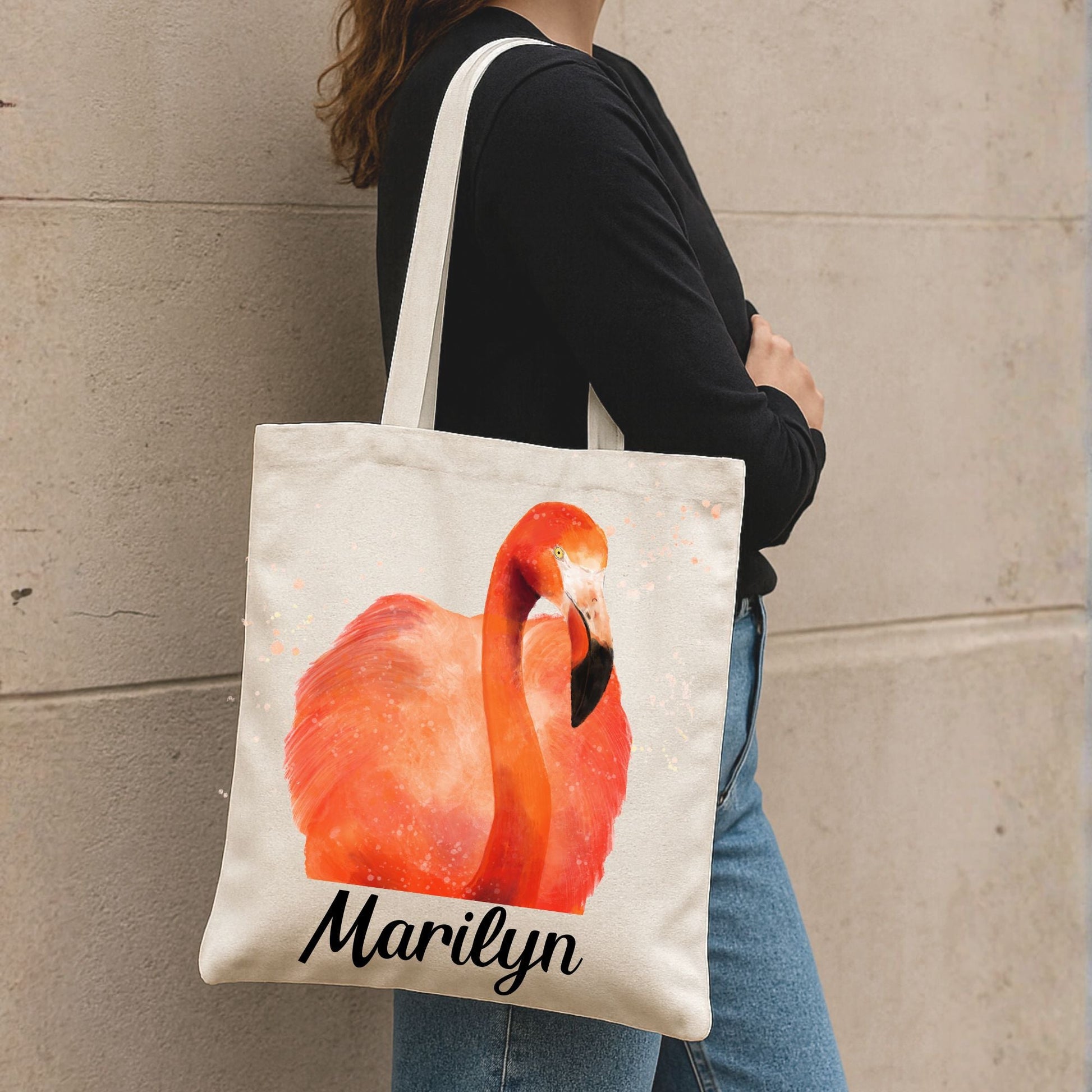 Flamingo Canvas Tote Bag - MerikaArt