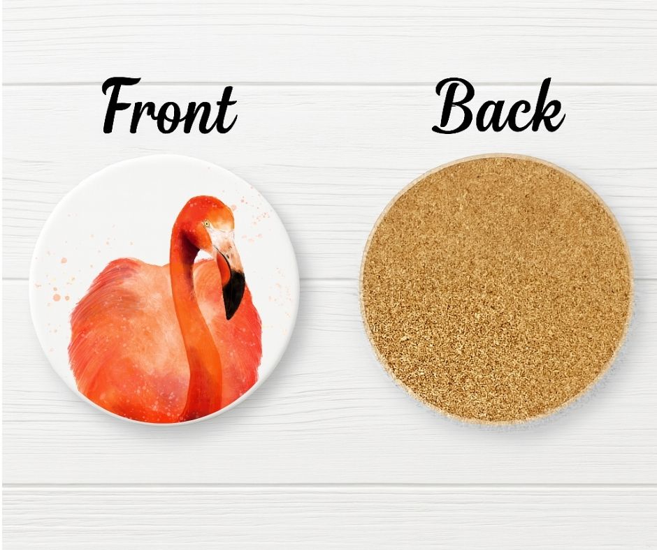 Flamingo Ceramic Coaster - MerikaArt
