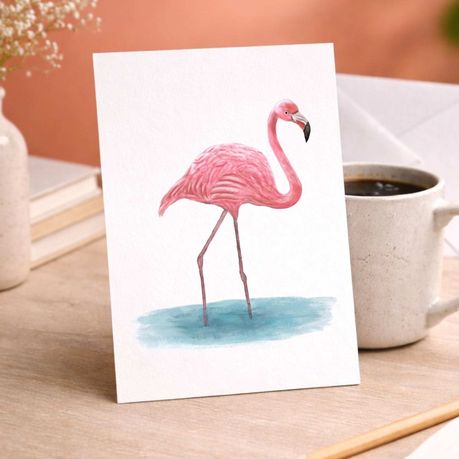 Flamingo Postcard - MerikaArt
