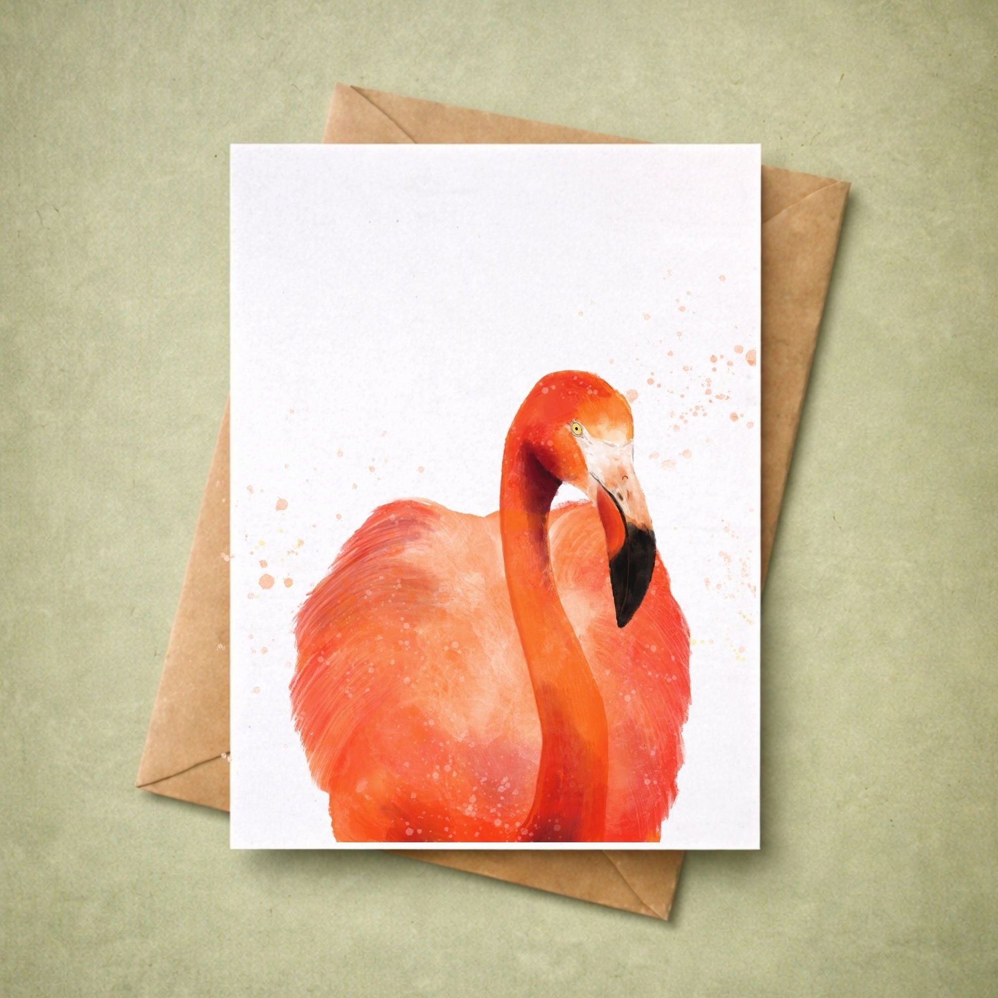 Flamingo Postcard - MerikaArt