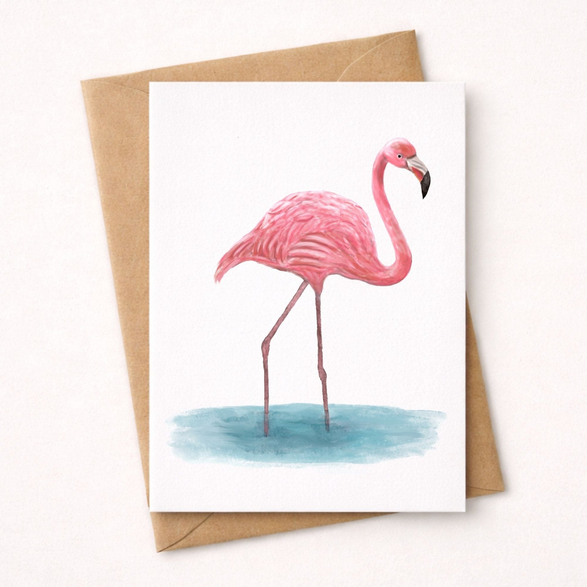 Flamingo Postcard - MerikaArt