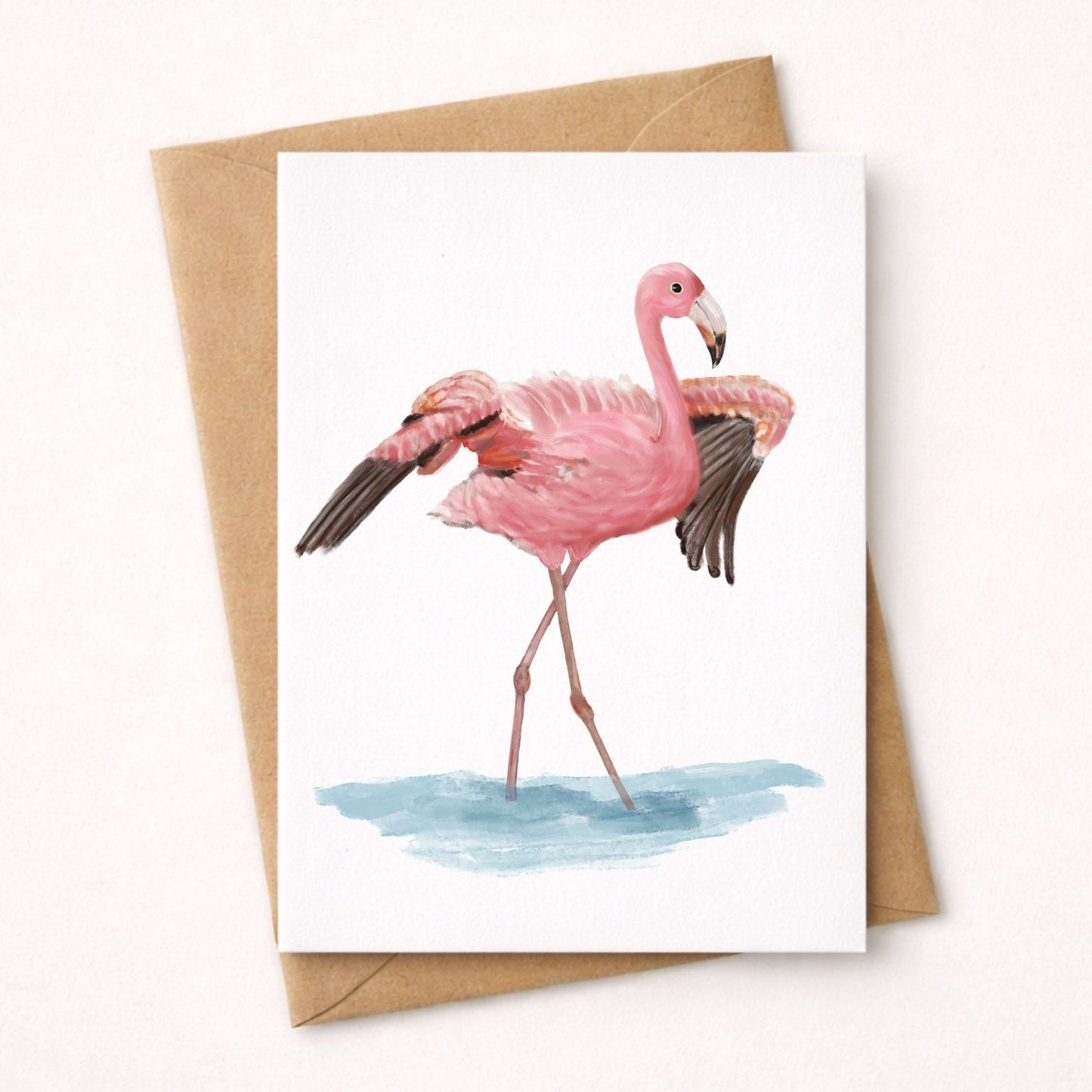 Flamingo Postcard - MerikaArt