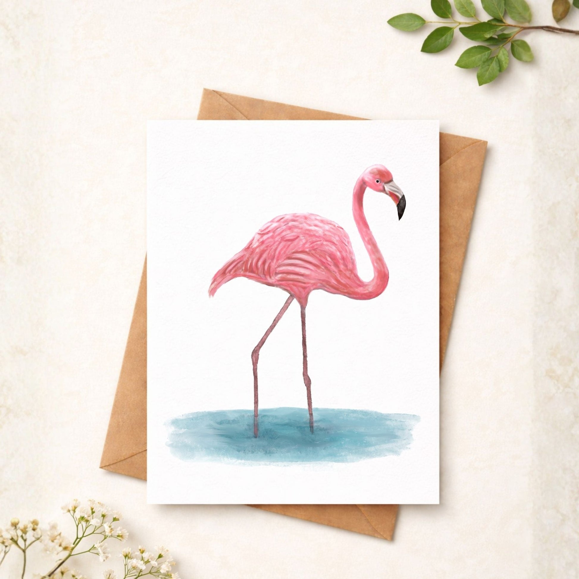 Flamingo Postcard - MerikaArt