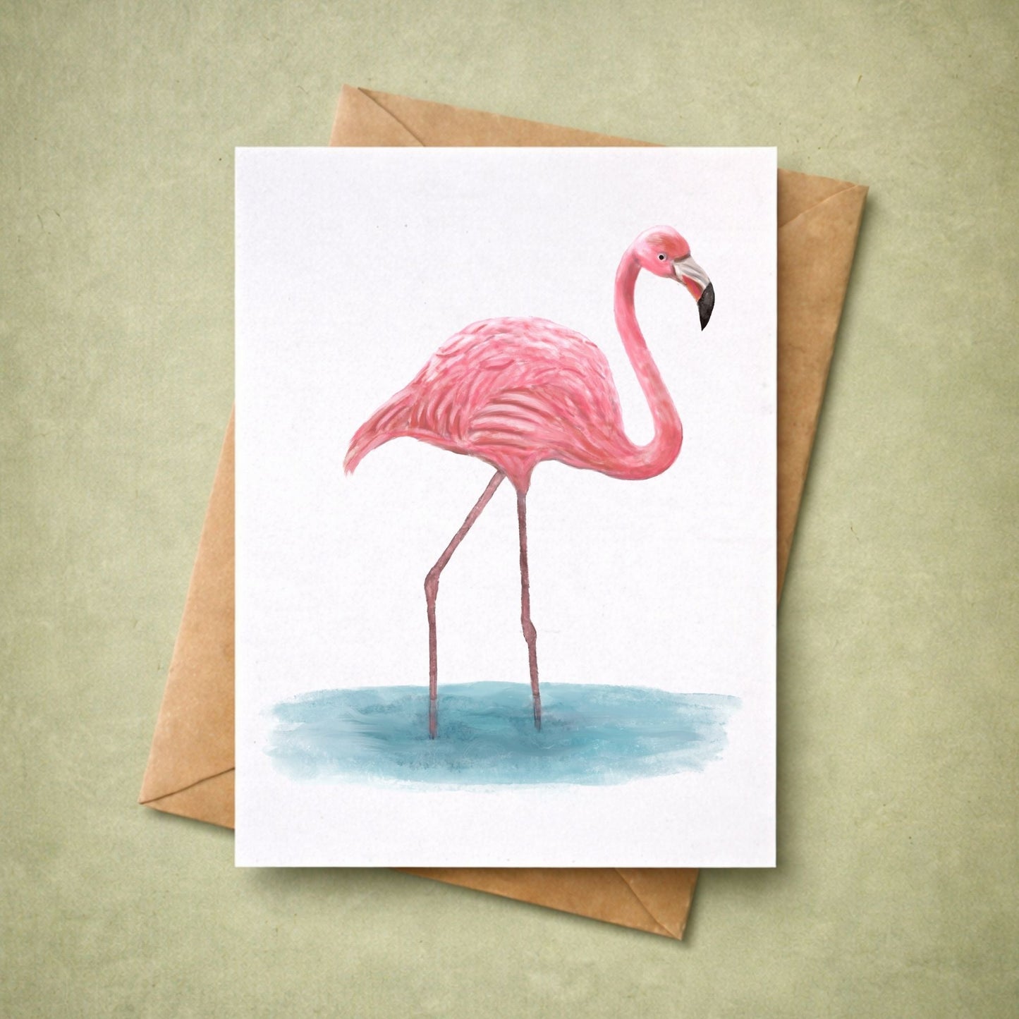 Flamingo Postcard - MerikaArt