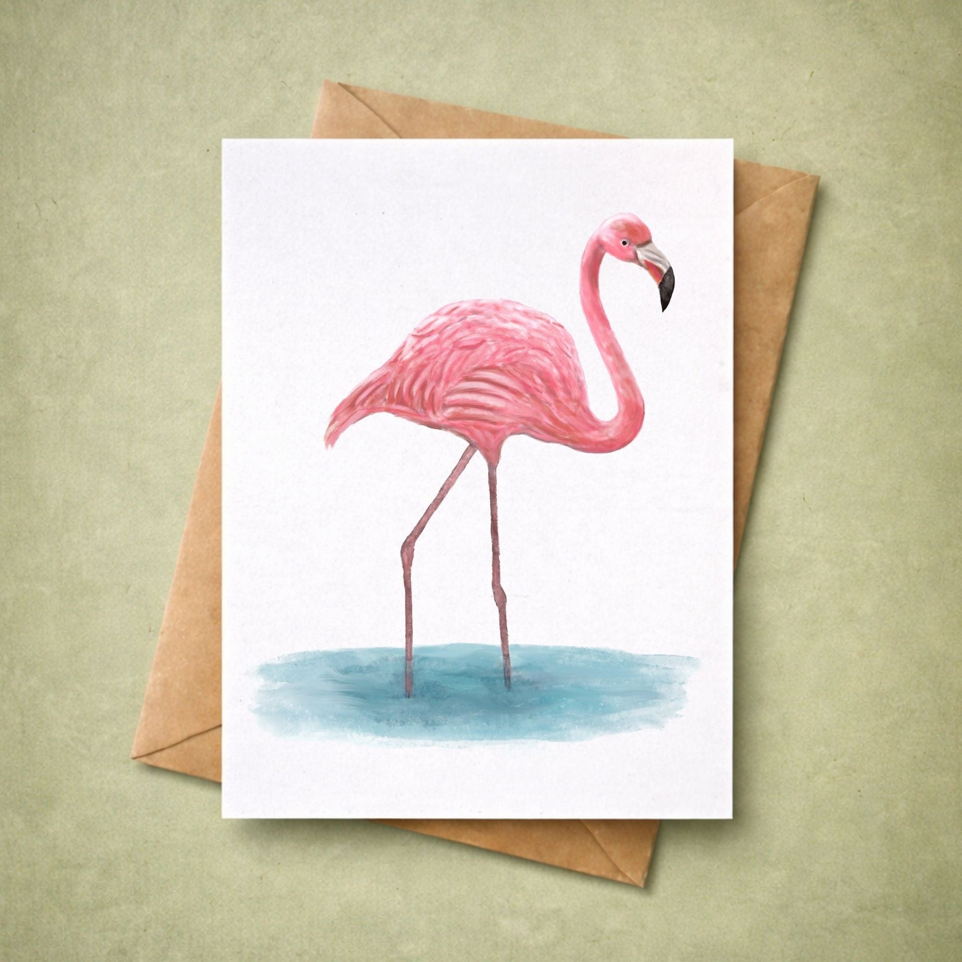 Flamingo Postcard - MerikaArt