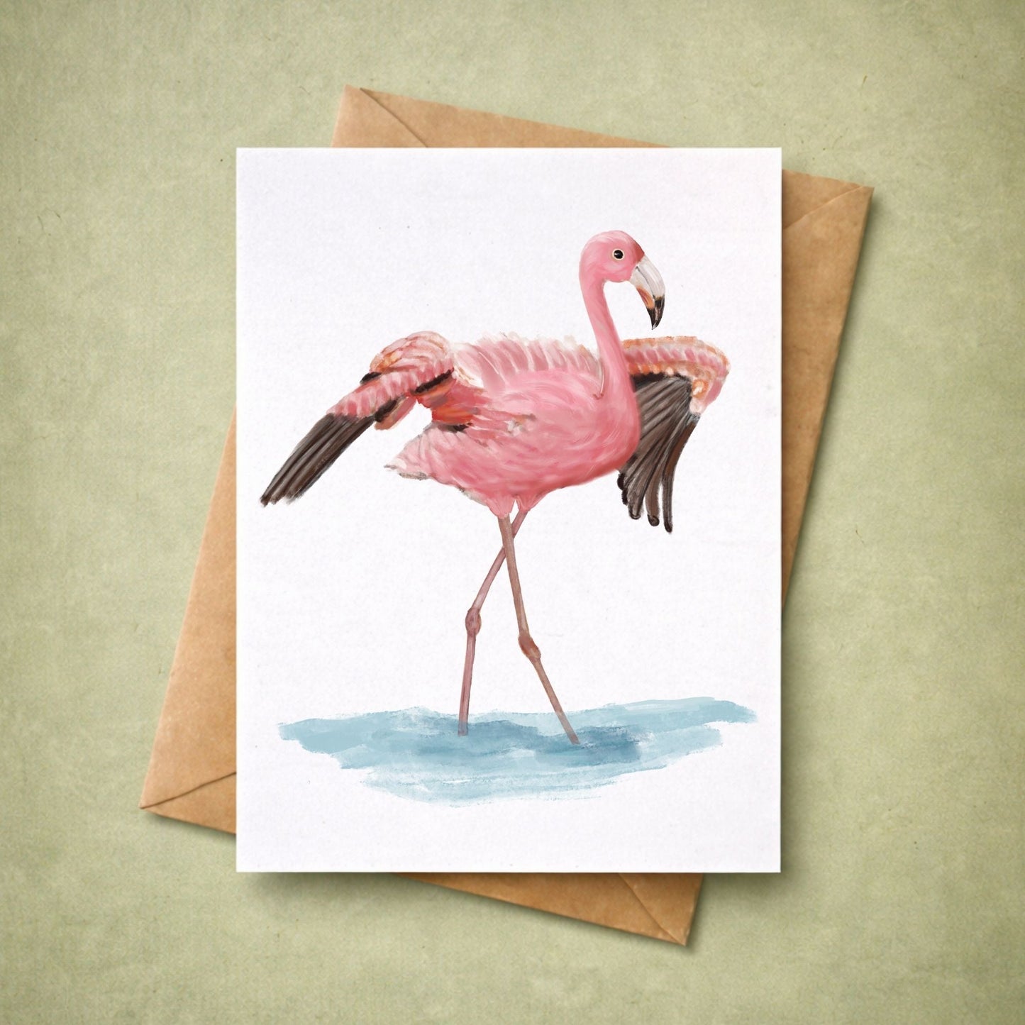 Flamingo Postcard - MerikaArt