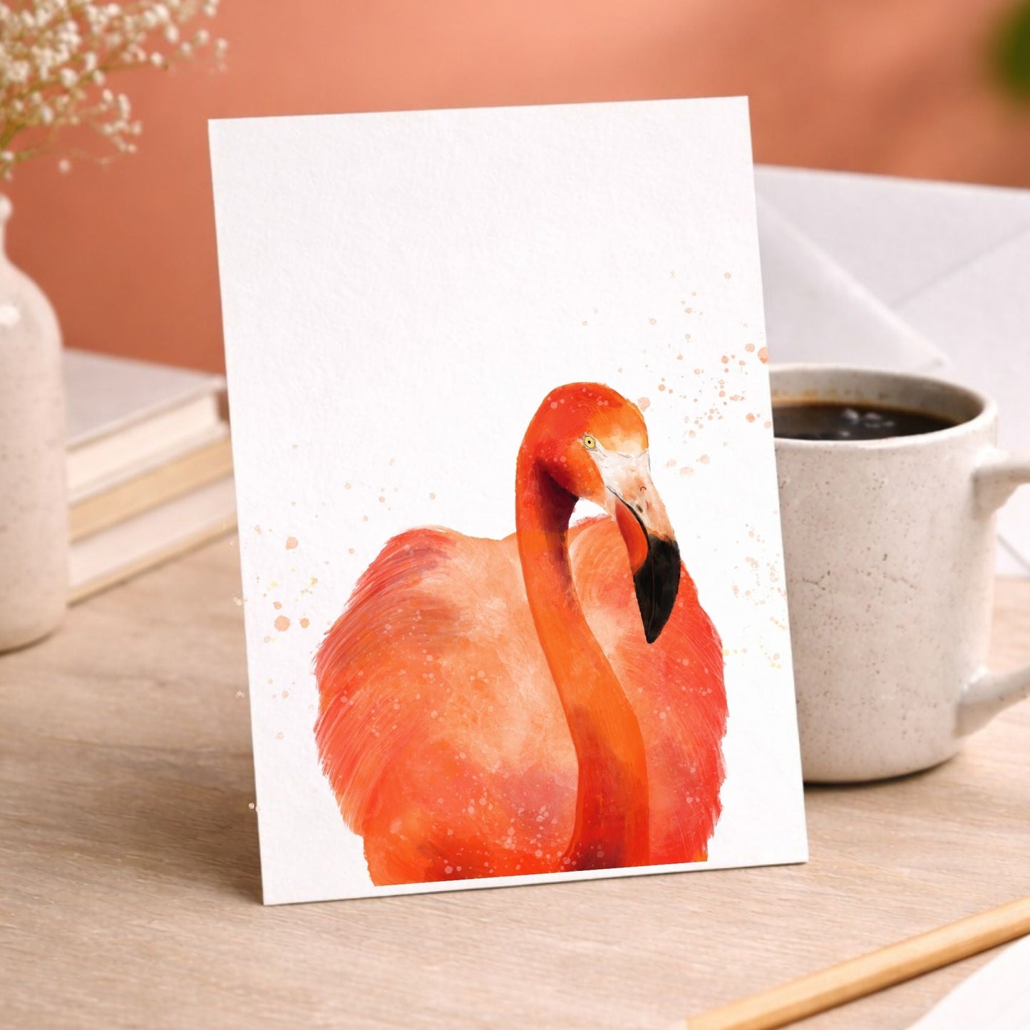 Flamingo Postcard - MerikaArt