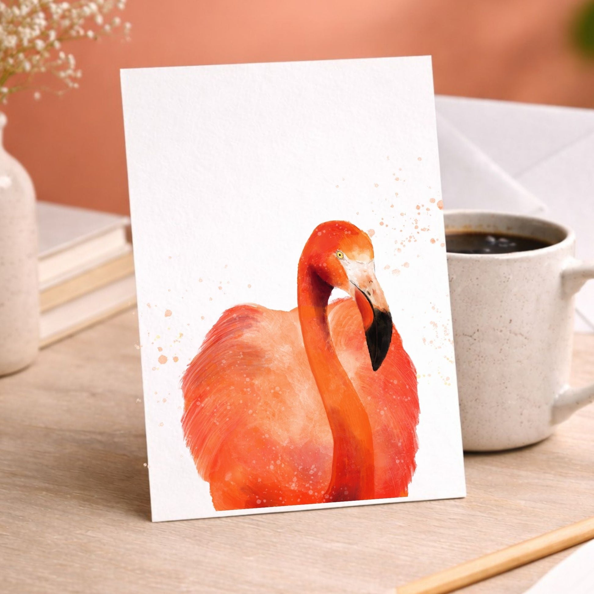 Flamingo Postcard - MerikaArt