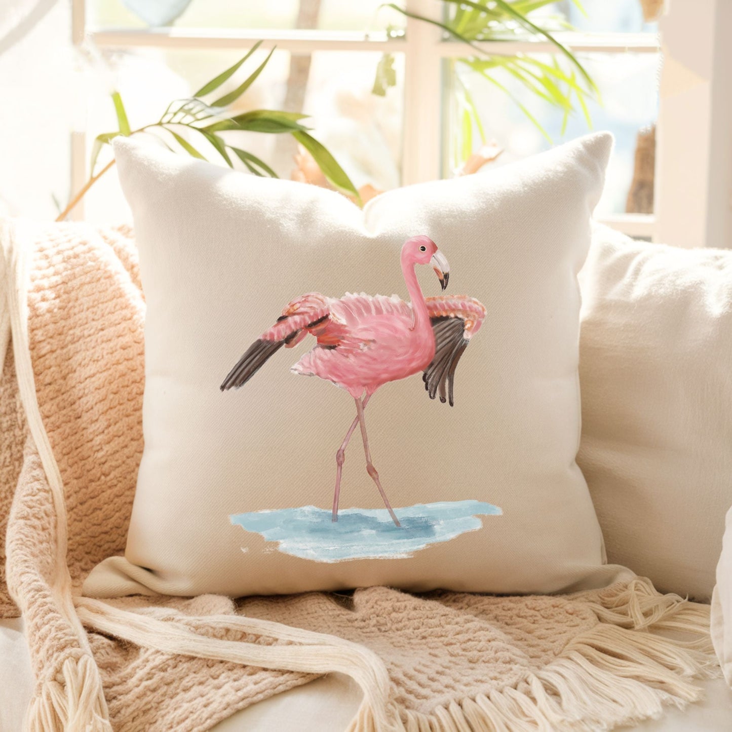 Flamingo Stretching Pillow - MerikaArt