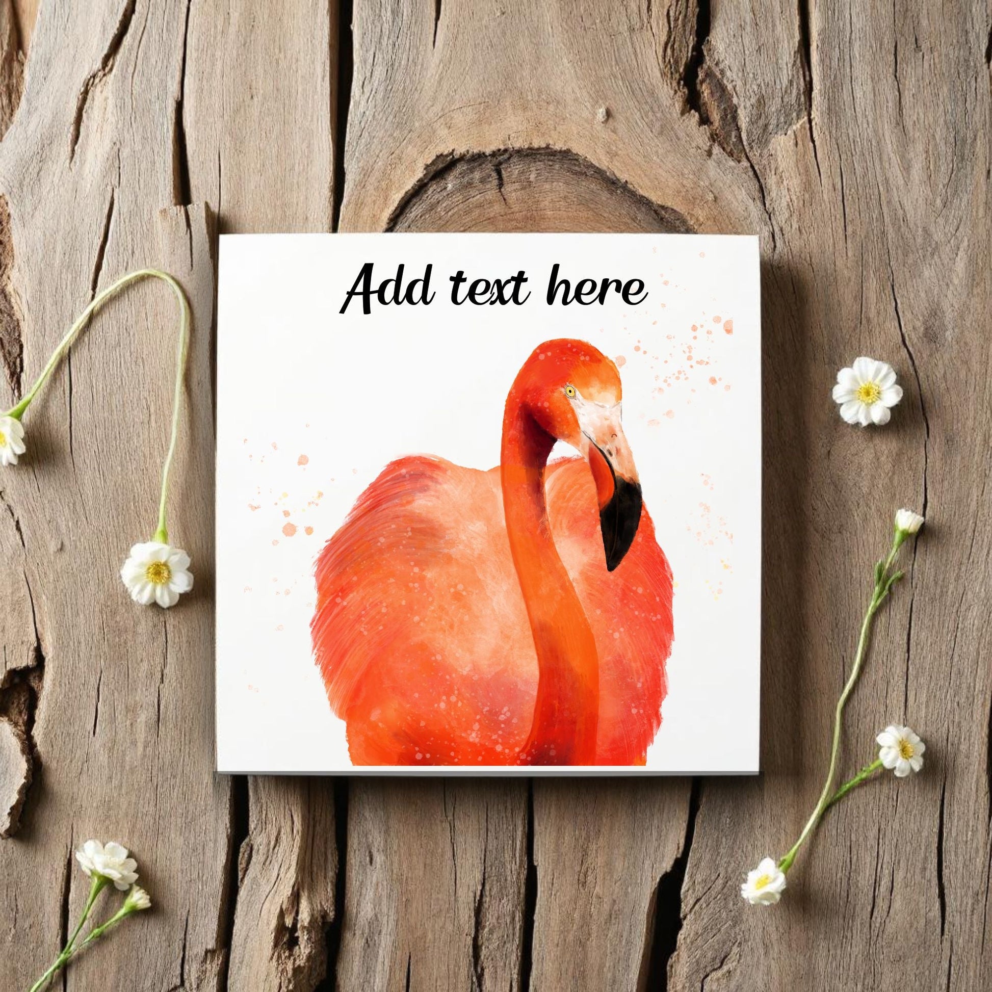 Flamingo Watercolor Ceramic Tile – Handcrafted Tropical Decor - MerikaArt