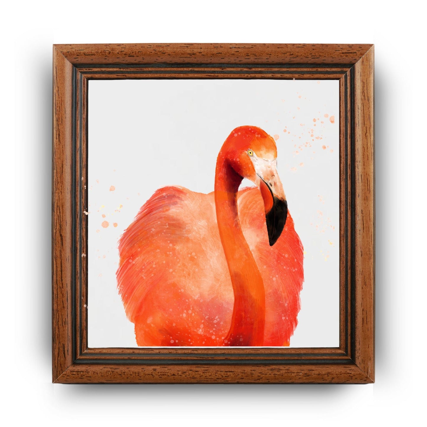 Flamingo Watercolor Ceramic Tile – Handcrafted Tropical Decor - MerikaArt