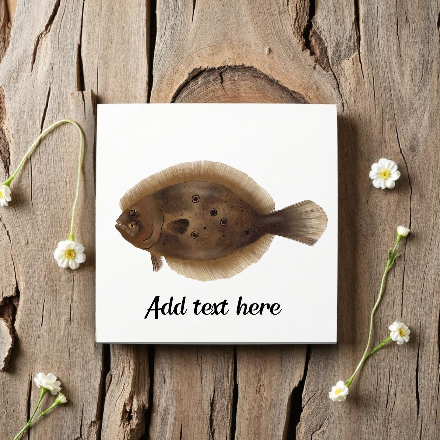 Flounder Ceramic Tile – Handcrafted Marine Artwork - MerikaArt