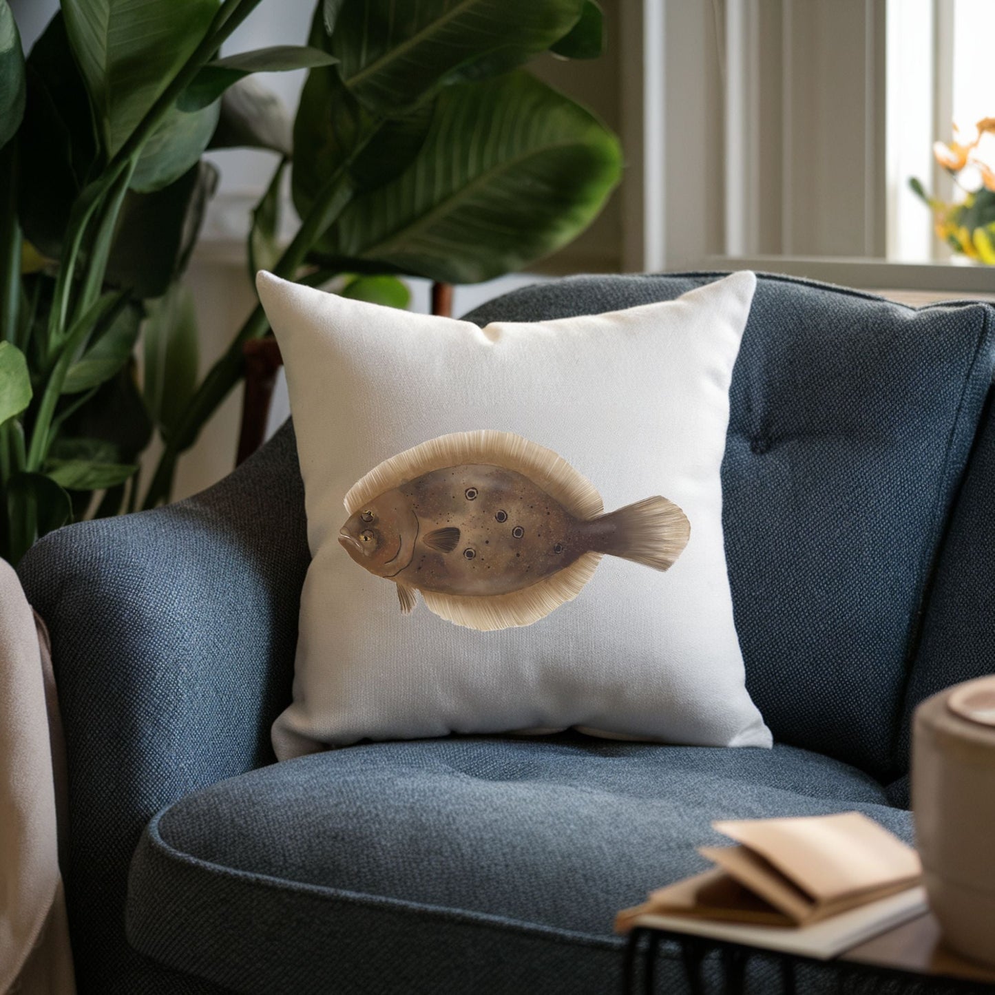 Flounder Fish Pillow - MerikaArt