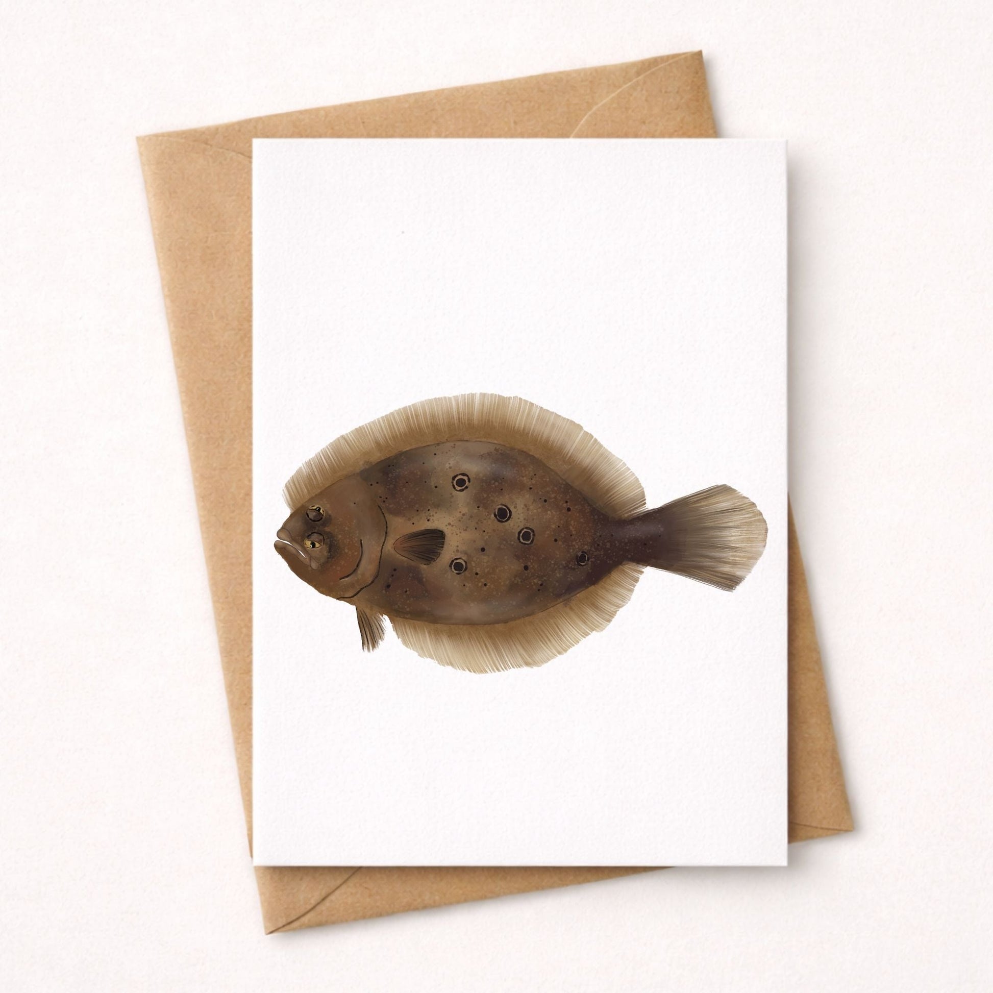 Flounder Fish Postcard - MerikaArt