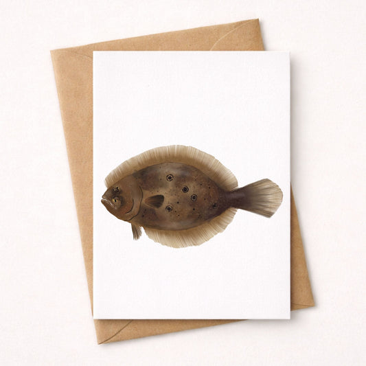 Flounder Fish Postcard - MerikaArt