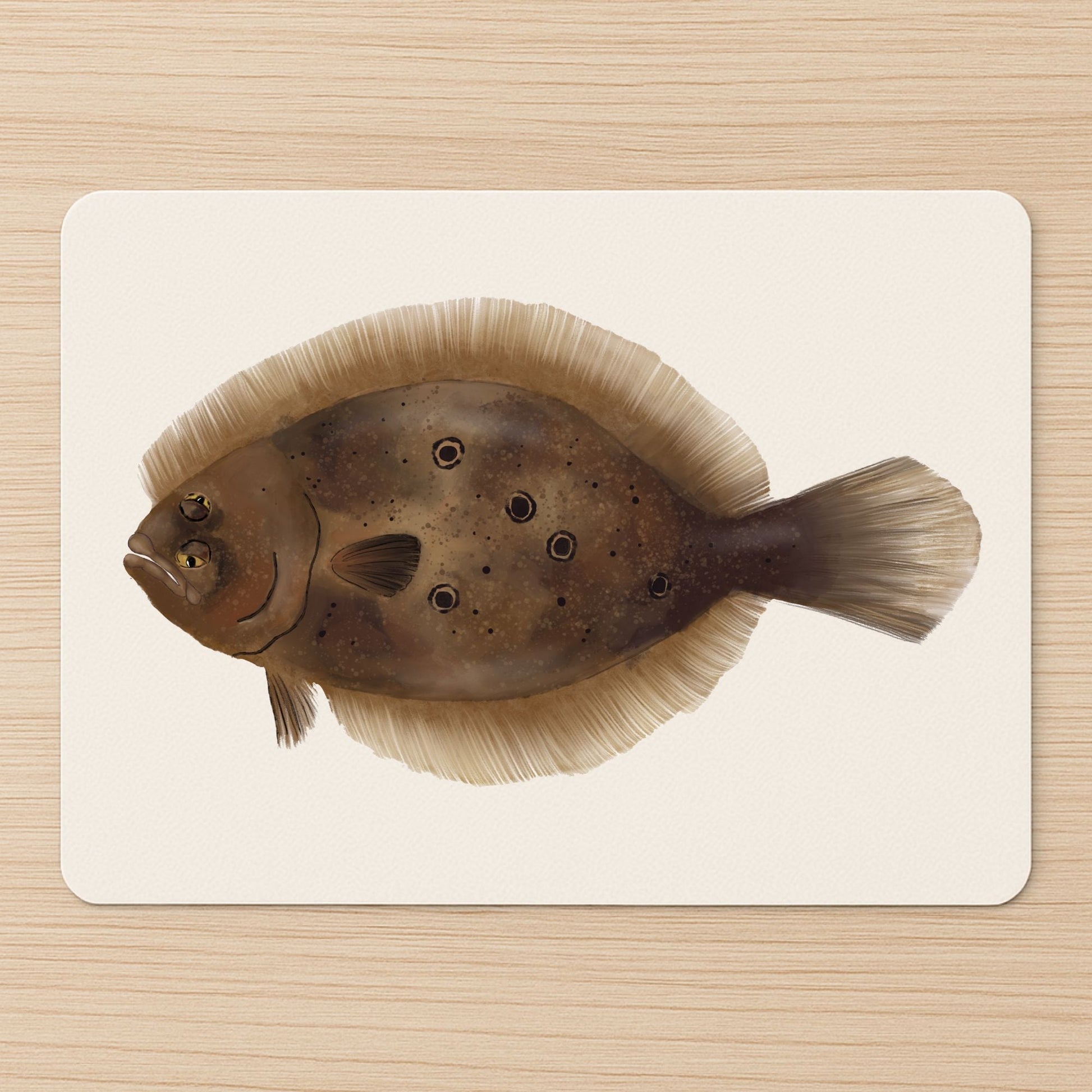 Flounder Fish Vinyl Mousepad - MerikaArt