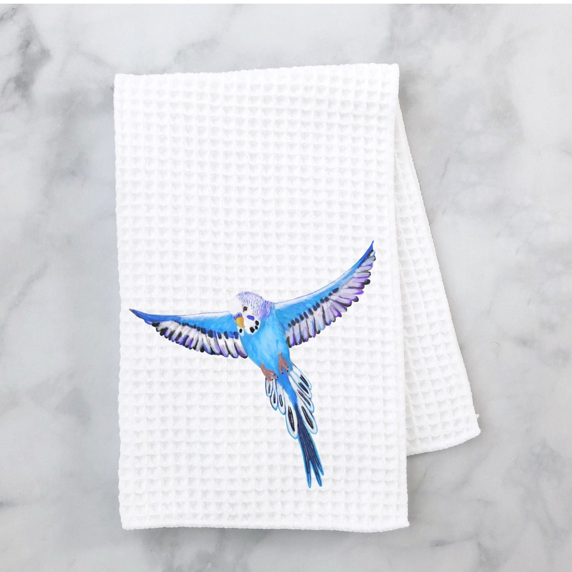 Flying Blue Budgie - MerikaArt