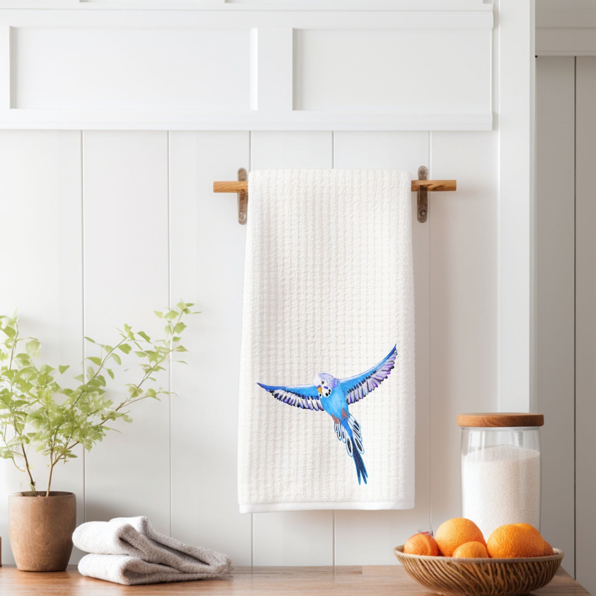 Flying Blue Budgie - MerikaArt