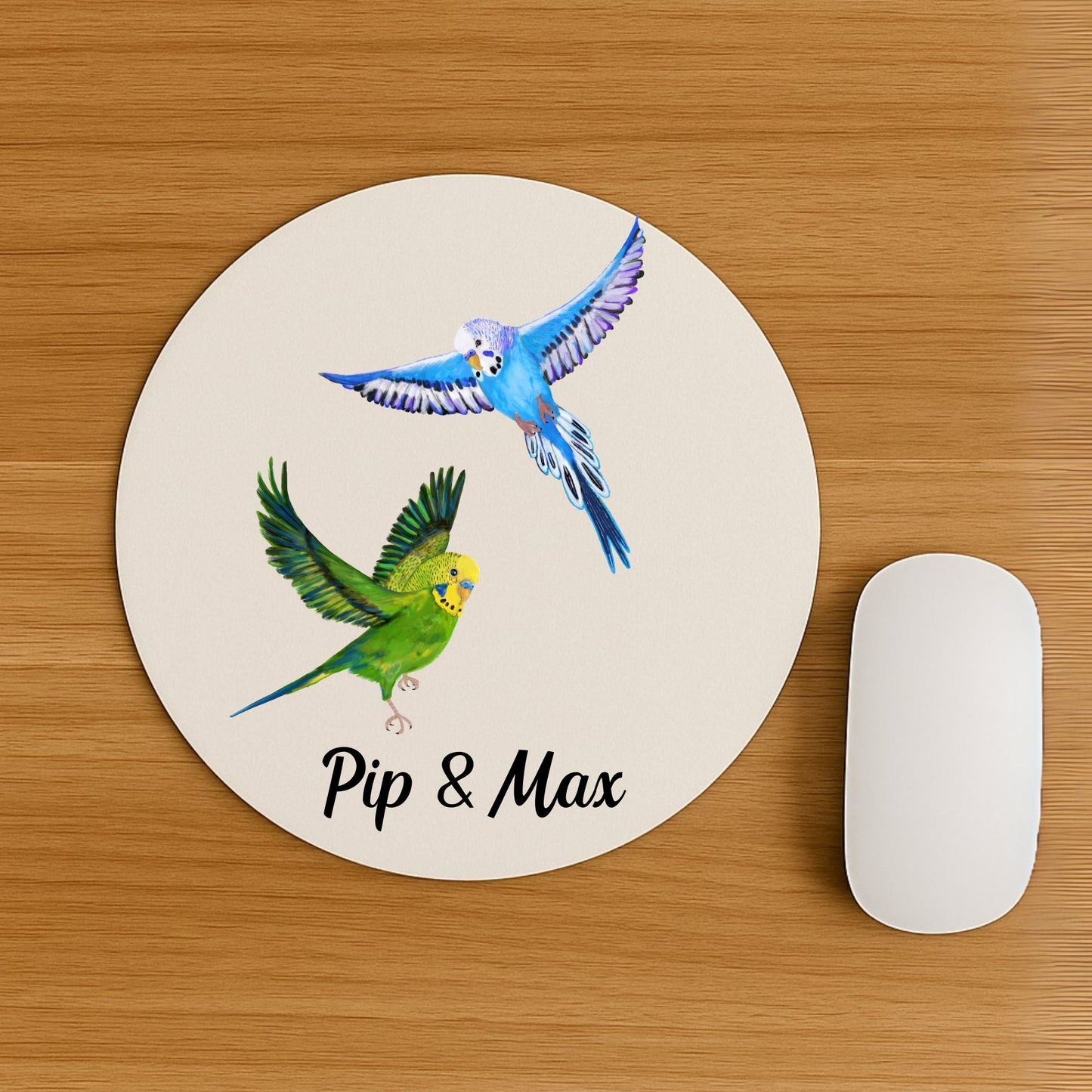 Flying Budgerigars Mousepad - MerikaArt